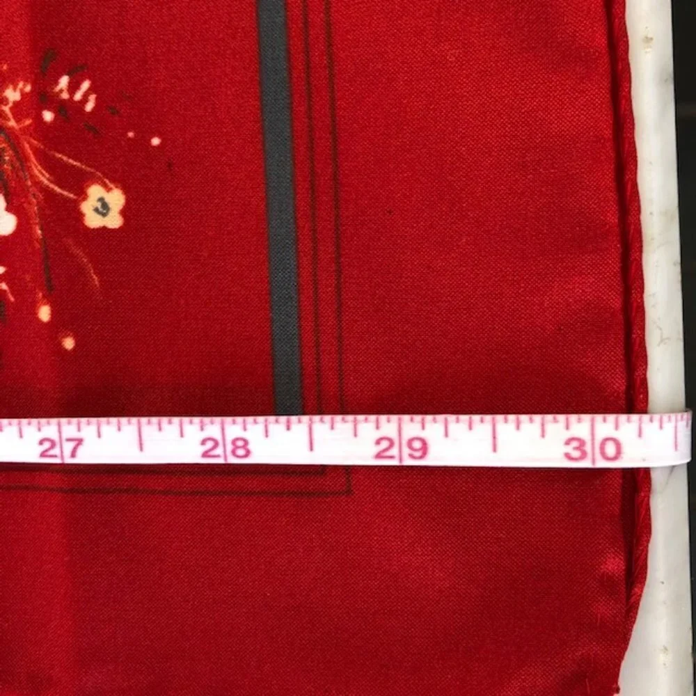LEONARD Red Floral Square Scarf Vintage